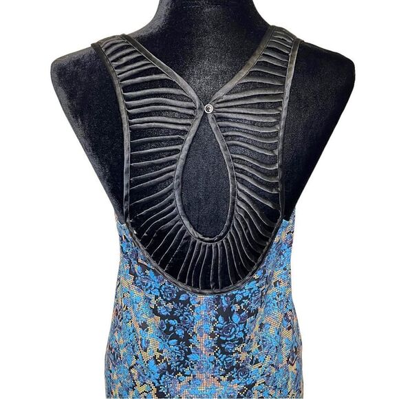 Free People Digital Damsel Floral Pixels Bodycon Strappy Dress in Neon Glow Sz M - Picture 12 of 13